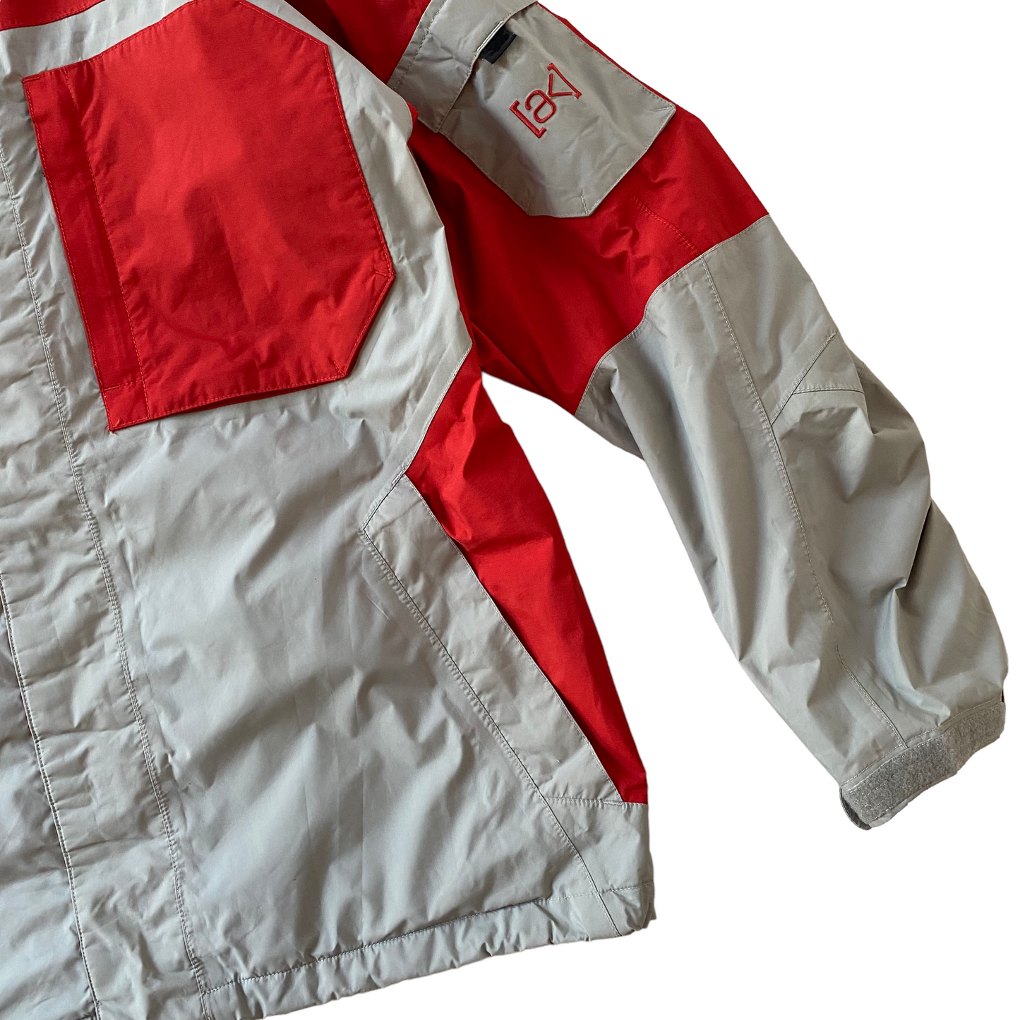 Burton AK red and grey blocked jacket. large