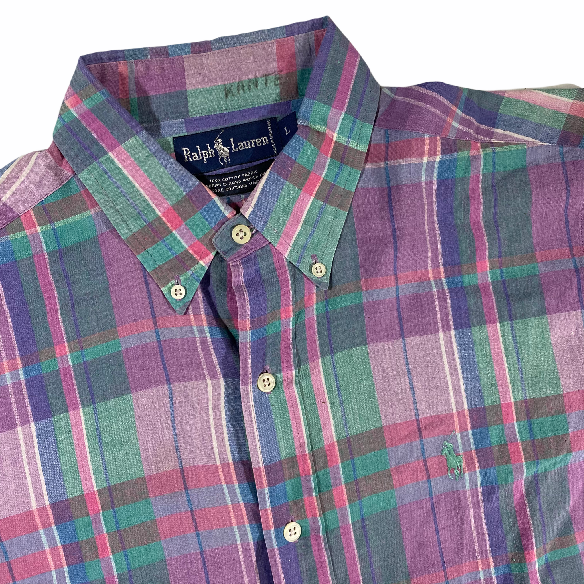 90s Polo ralph lauren madras shirt large – Vintage Sponsor