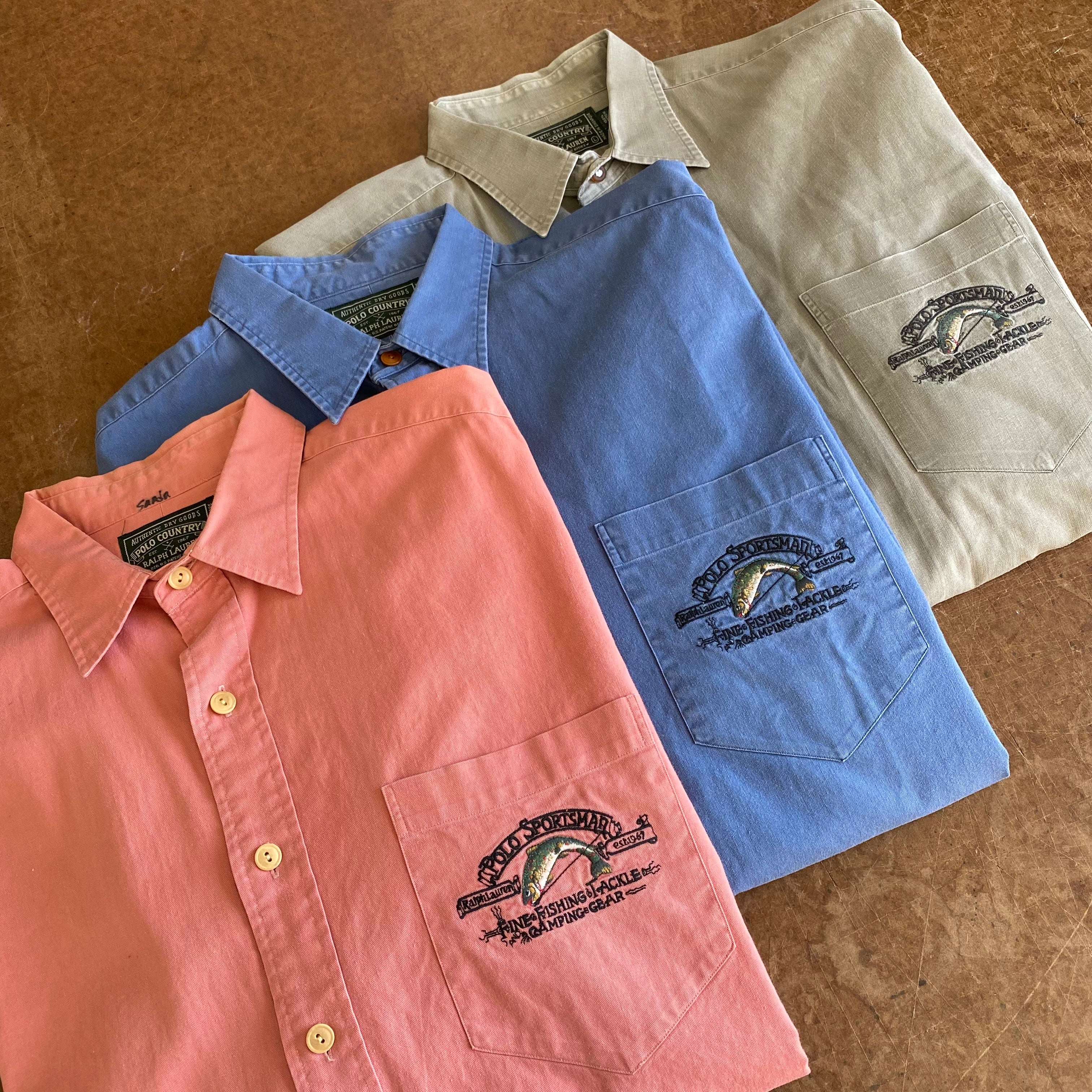 Vintage polo country sportsman trout button down shirt mens hot XL