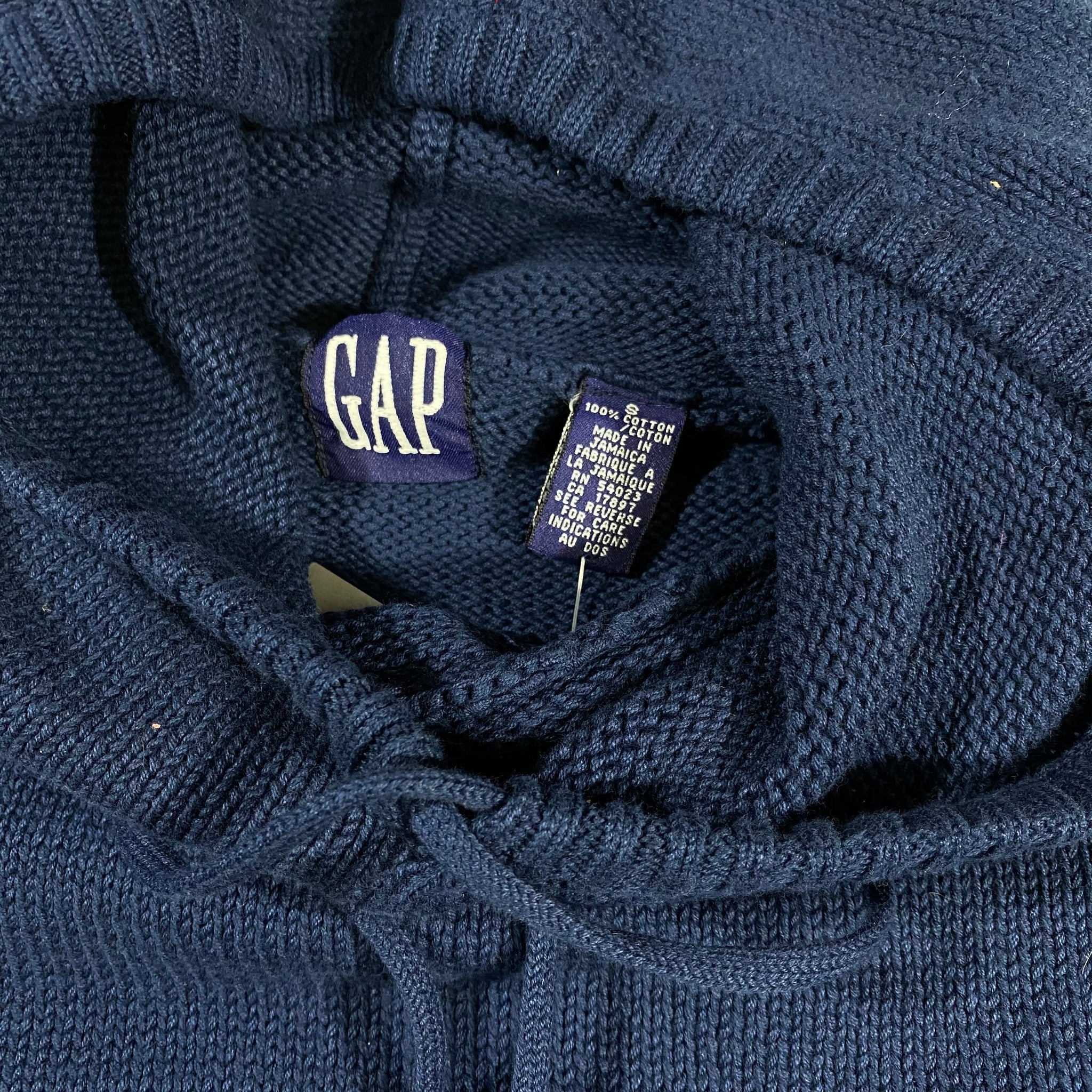 90s Gap cotton knit hooded sweater small