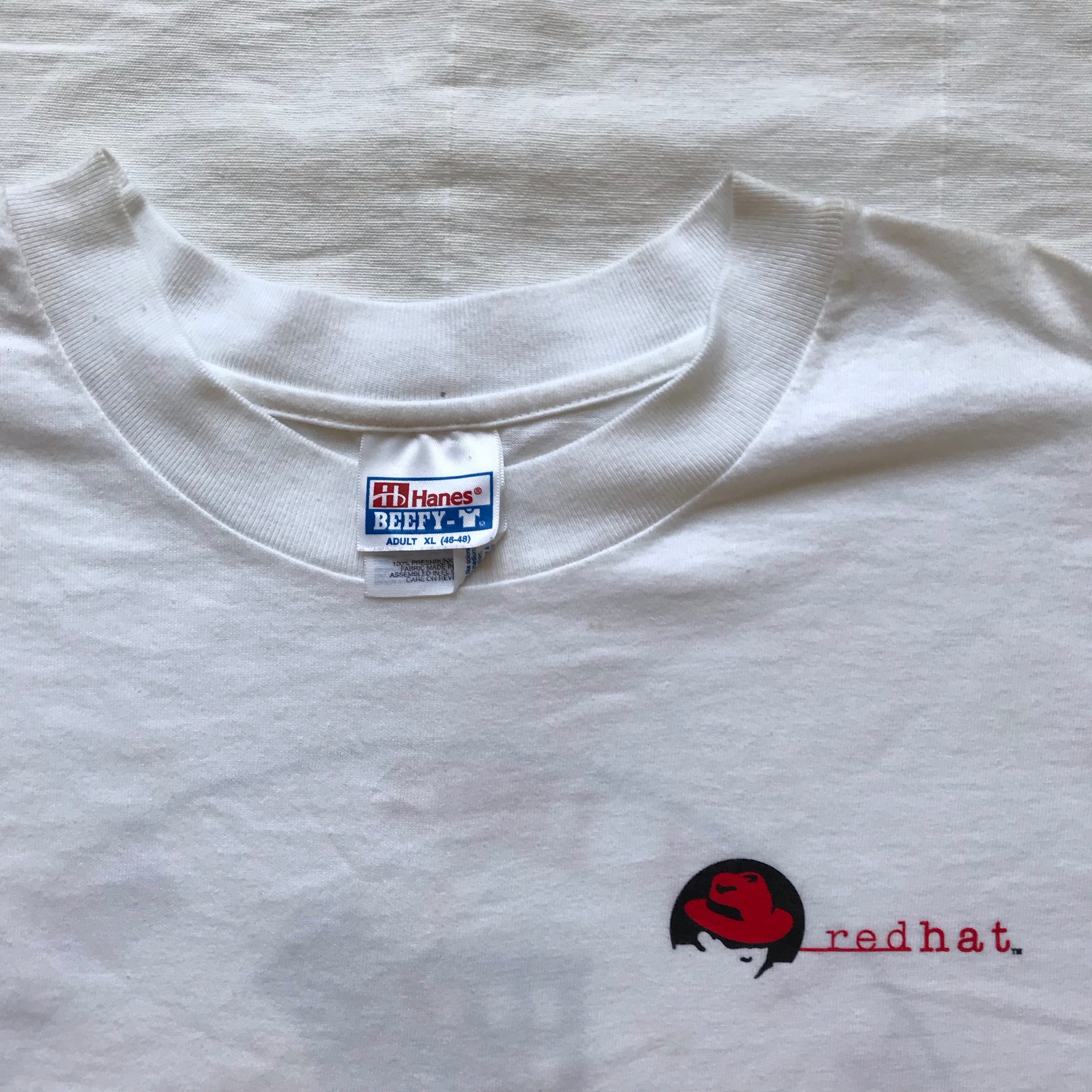 90s Linux red hat tee XL – Vintage Sponsor