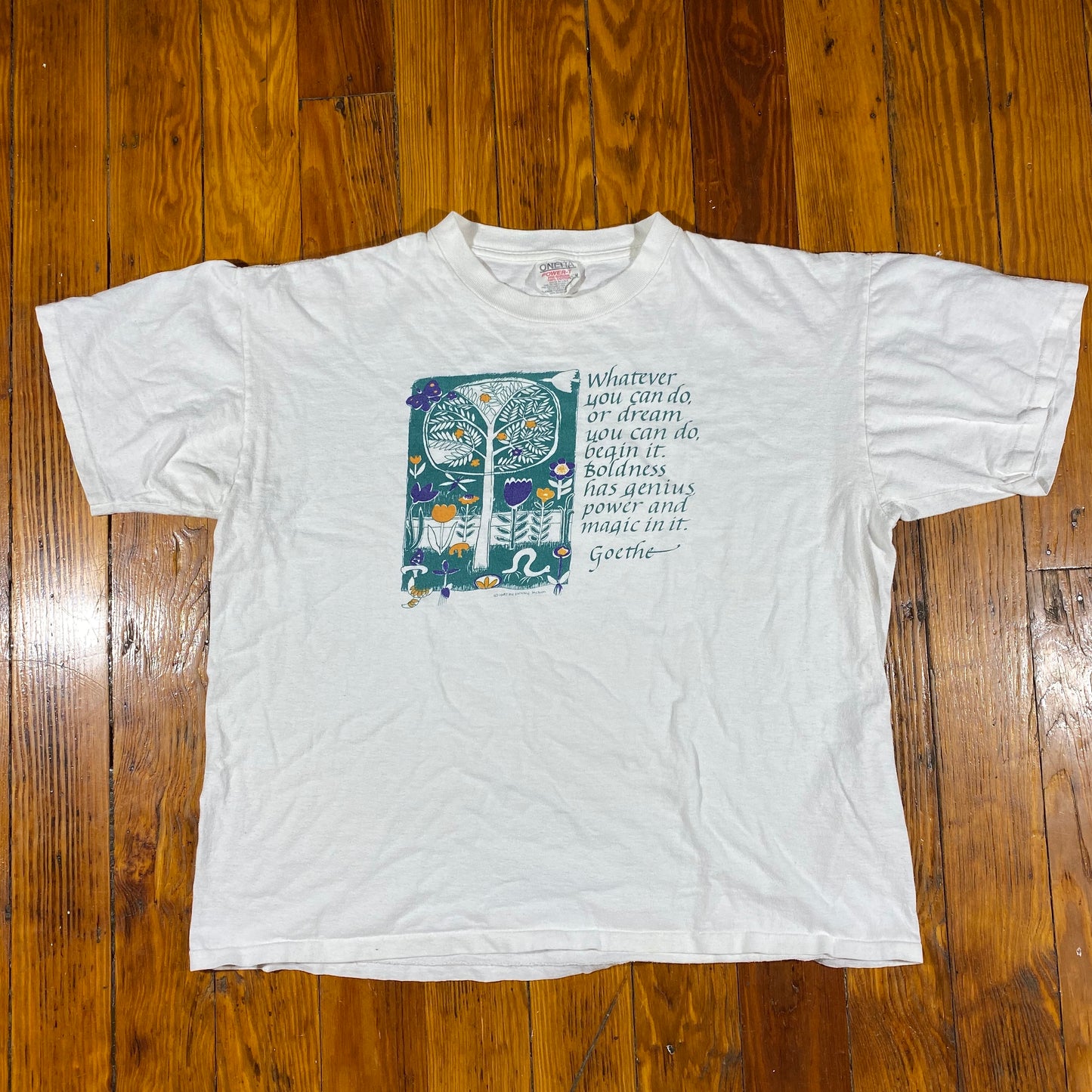 90s Goethe quote tee. L/XL