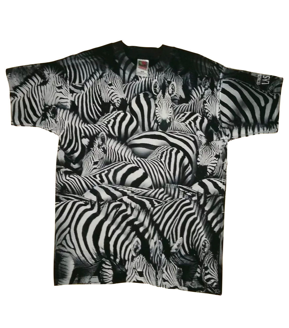 90s All over zebra print tee large