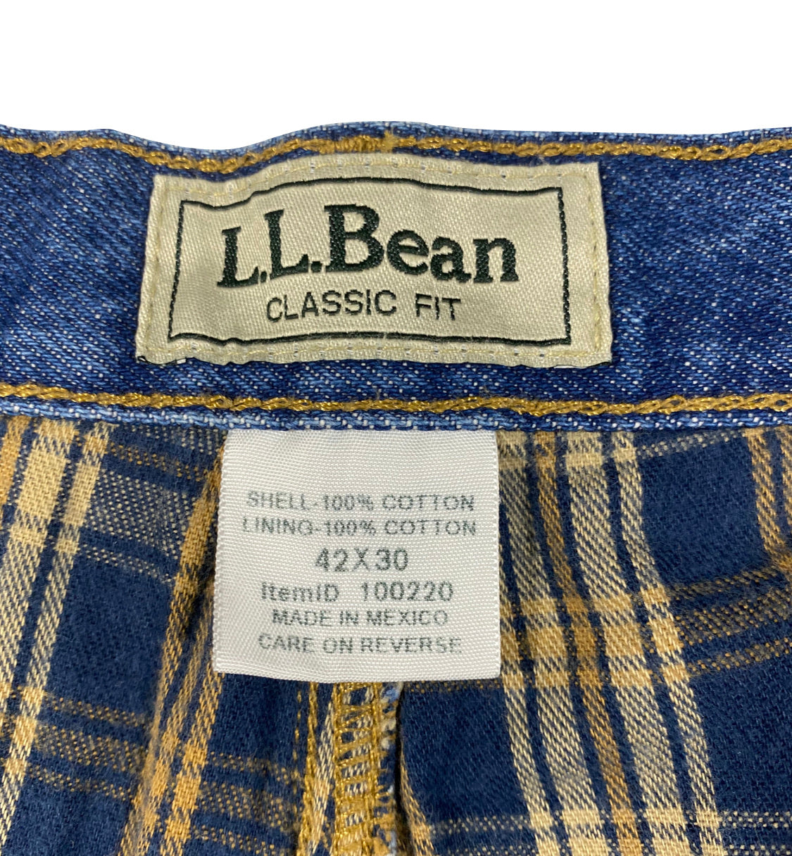 LL Bean flannel lined denim 40/30