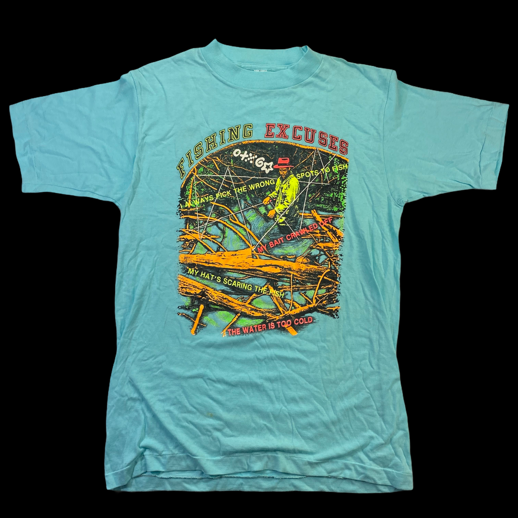 80s Fishing Excuses T-Shirt Large